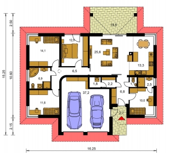 Mirror image | Floor plan of ground floor - BUNGALOW 137